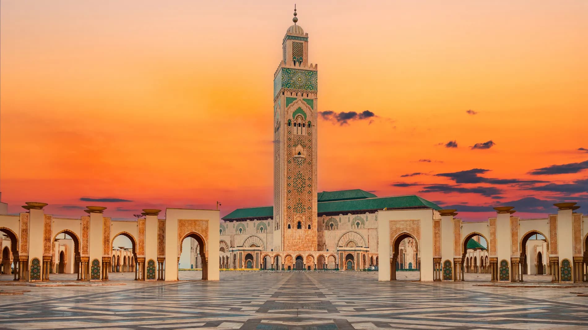 Hassan II Mosque by the Atlantic in Casablanca