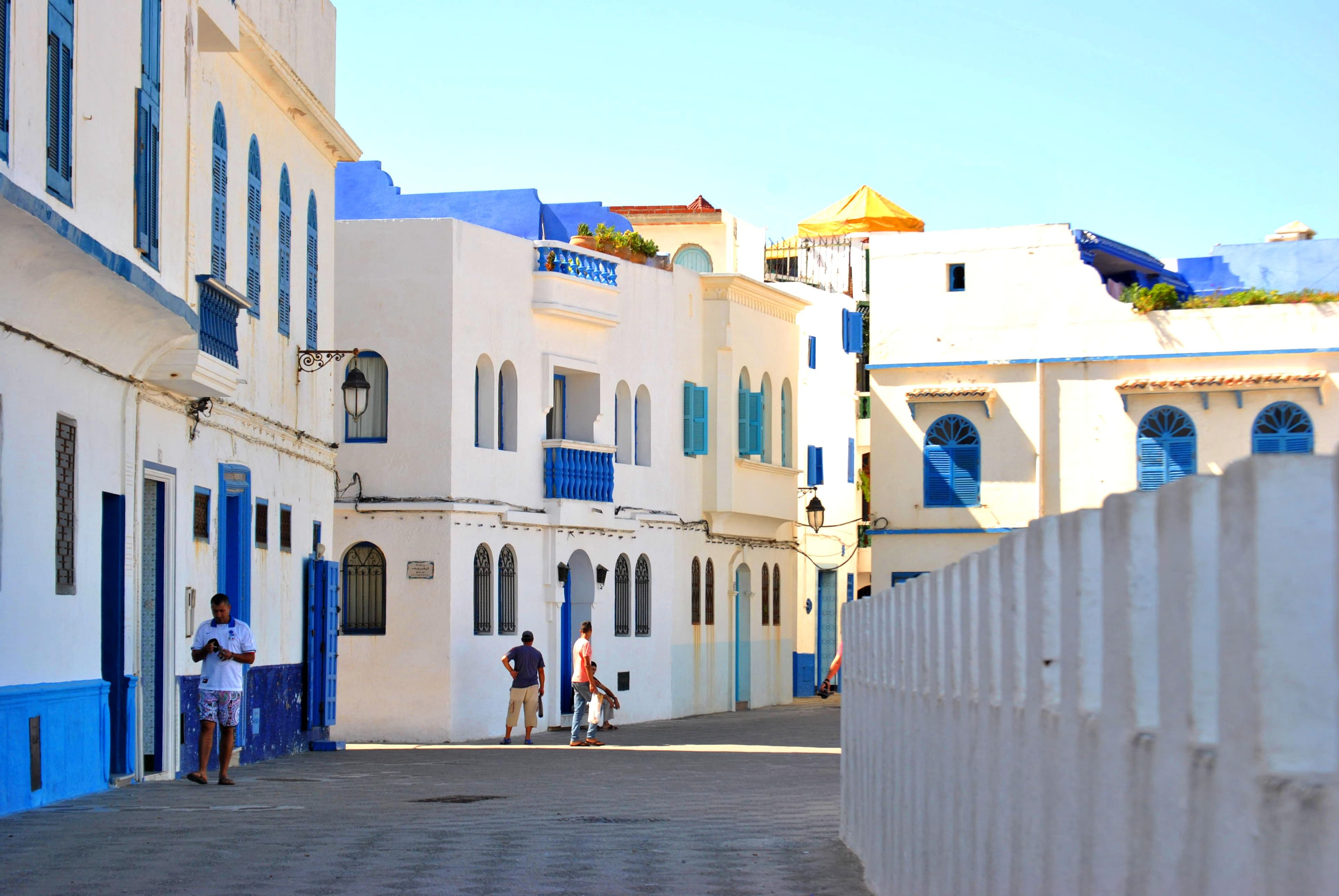 Whitewashed streets in Asilah