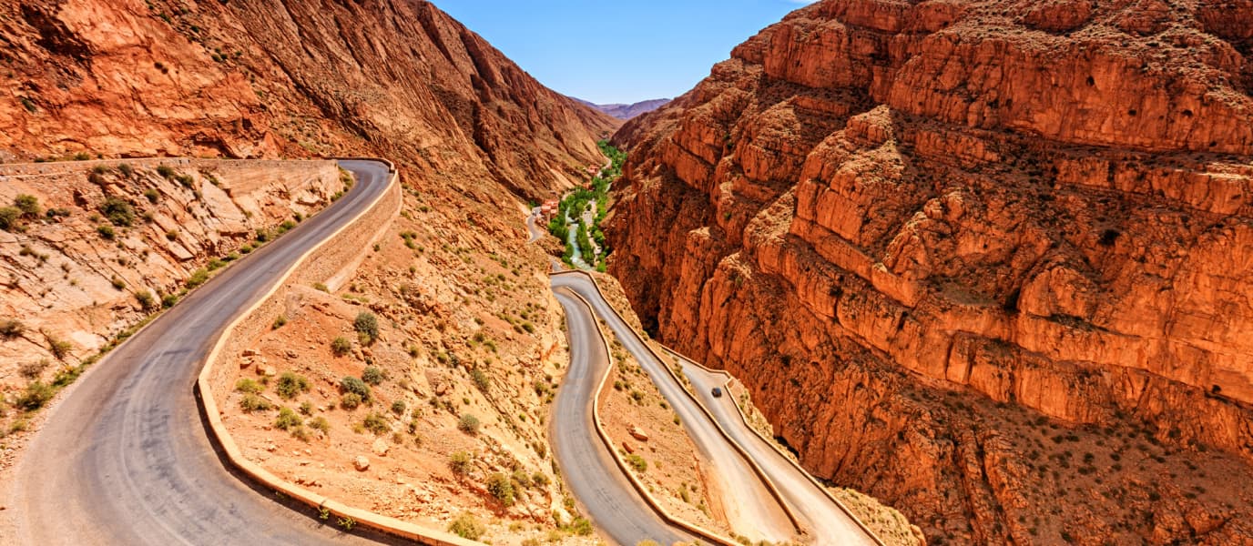 Road through Todra Gorges
